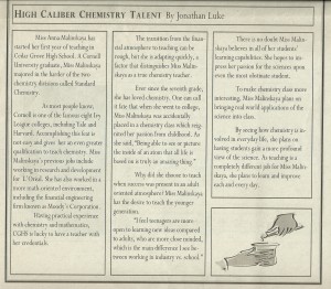 Cedar Grove High School Newspaper Article